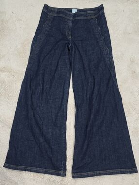 Wide Leg Dark Blue Women's Jeans
